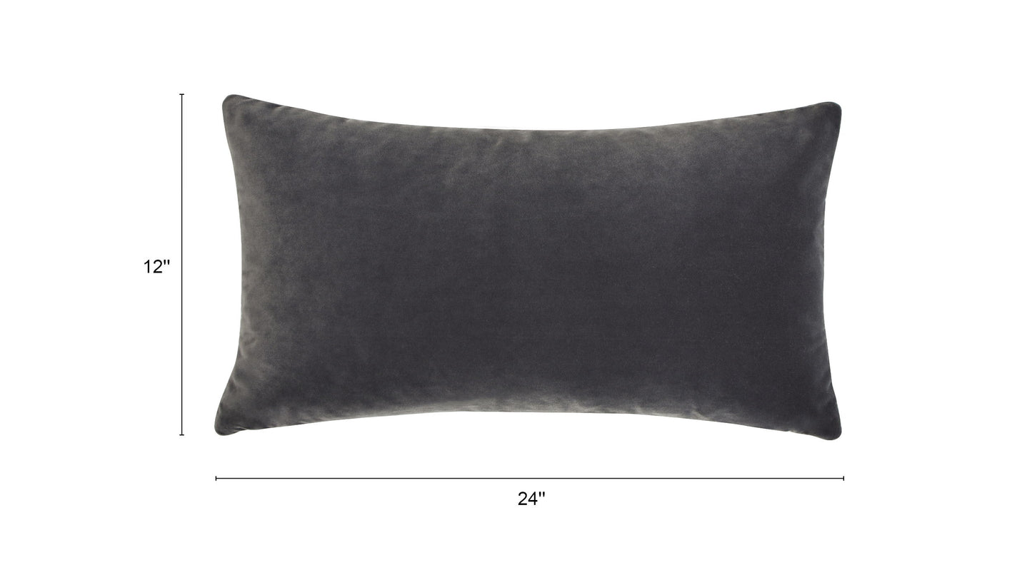 Plume - Feather Down Lumbar Throw Pillow - Storm Gray