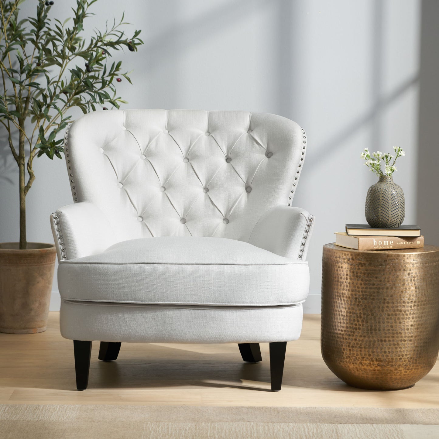 Accent Reading Chair For Living Room Bedroom - Ivory