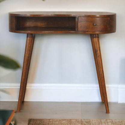 Rounded Writing Desk - Chestnut