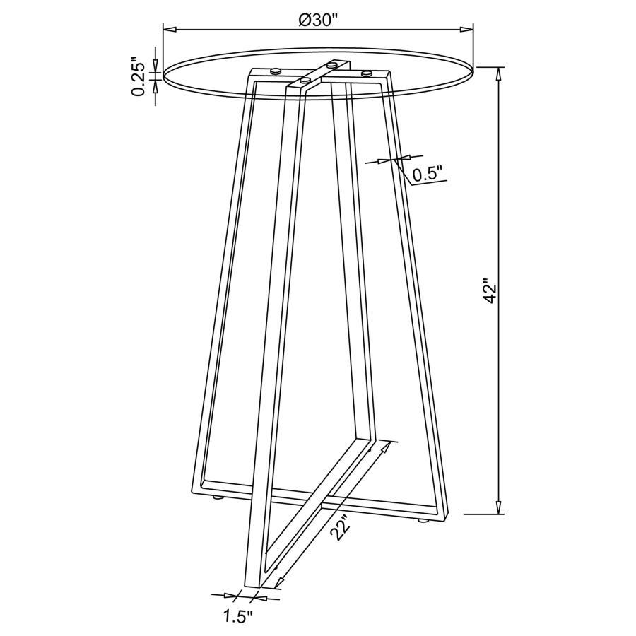 Zanella - Round Glass Top Bistro Bar Table - Chrome