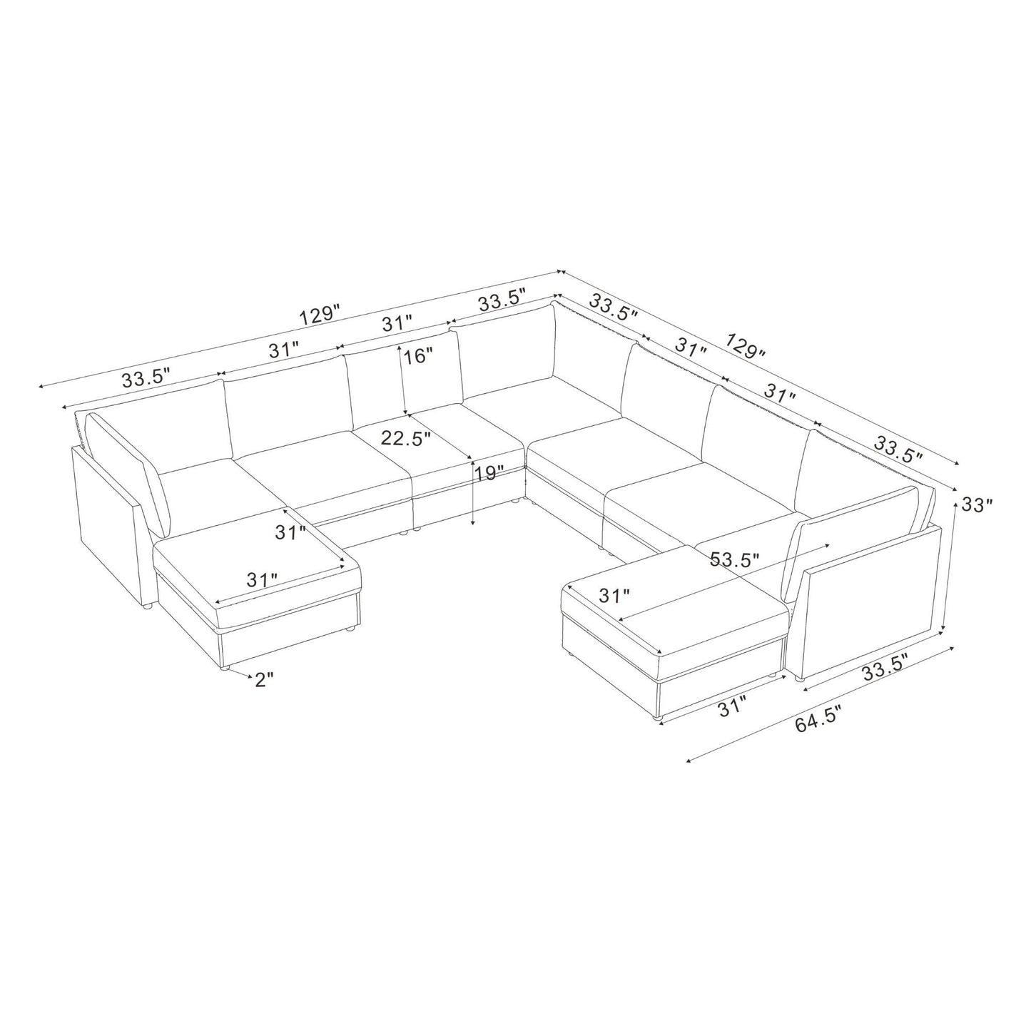 Modular Sectional With Custom Configuration