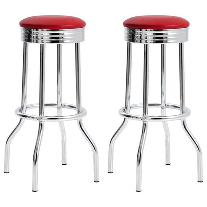 Retro - Upholstered Metal Swivel Bar Stool (Set of 2)