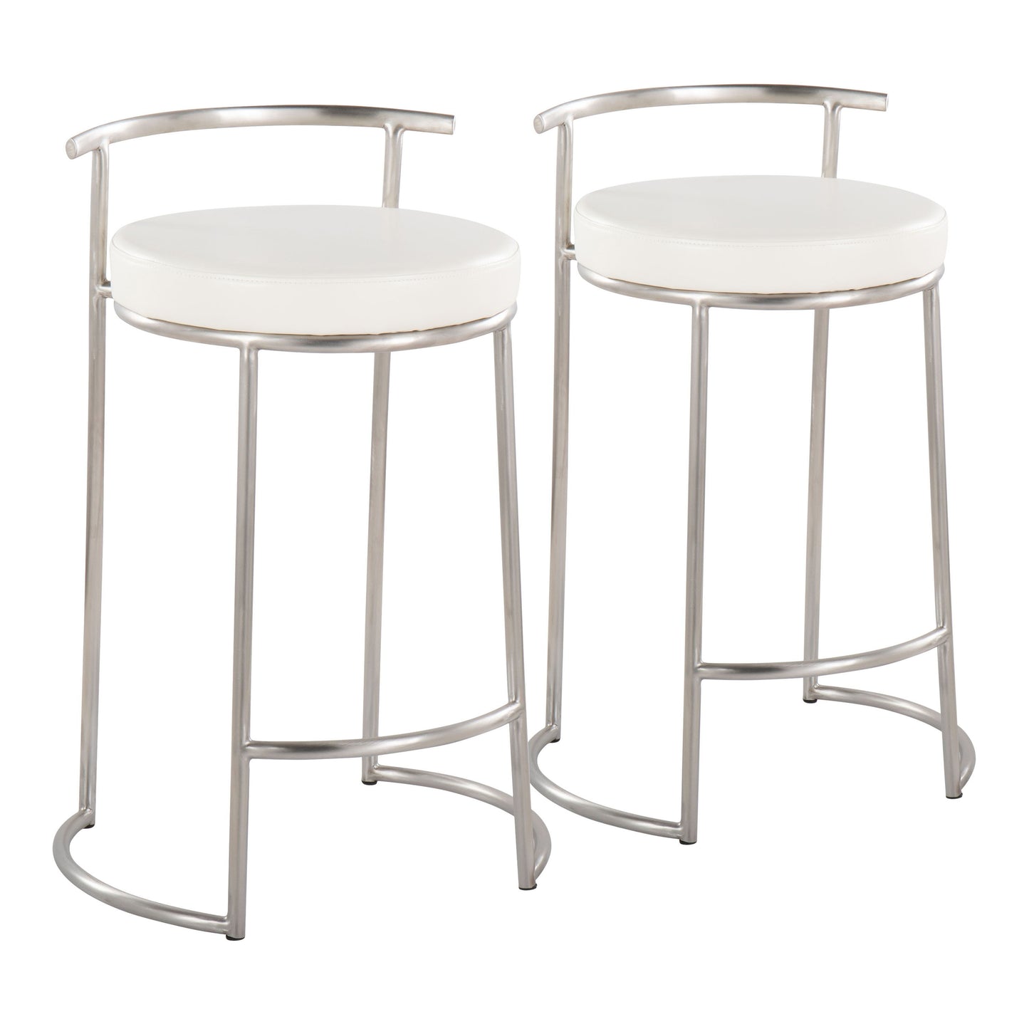 Fuji - Round, Contemporary Fixed Height Counter Stool (Set of 2)