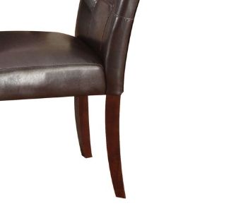 Britney - Synthetic Leather Side Chair (Set of 2) - Brown / Walnut