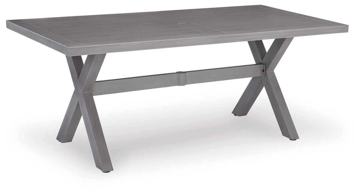 Dillon Beach - Rectangular Dining Table With Umbrella Option - Gray