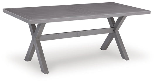 Dillon Beach - Rectangular Dining Table With Umbrella Option - Gray