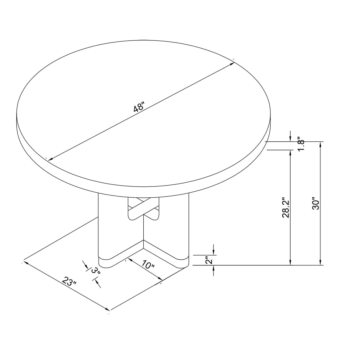 Darnell - Dining Table With Pedestal Base, Round Shape - Natural