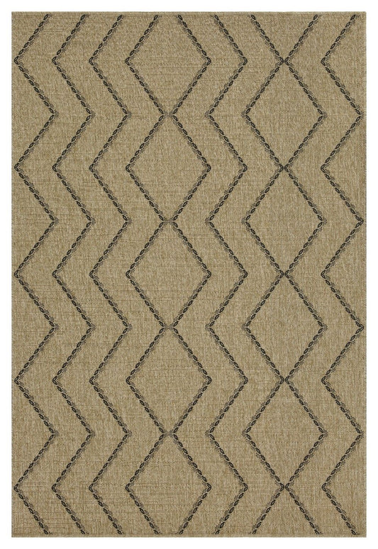 Earth - 5'3" X 7'3" Indoor, Outdoor Area Rug - Black, Natural