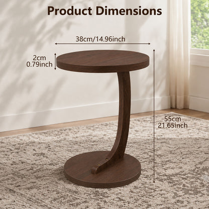 C - Shaped End Table With Sturdy Base