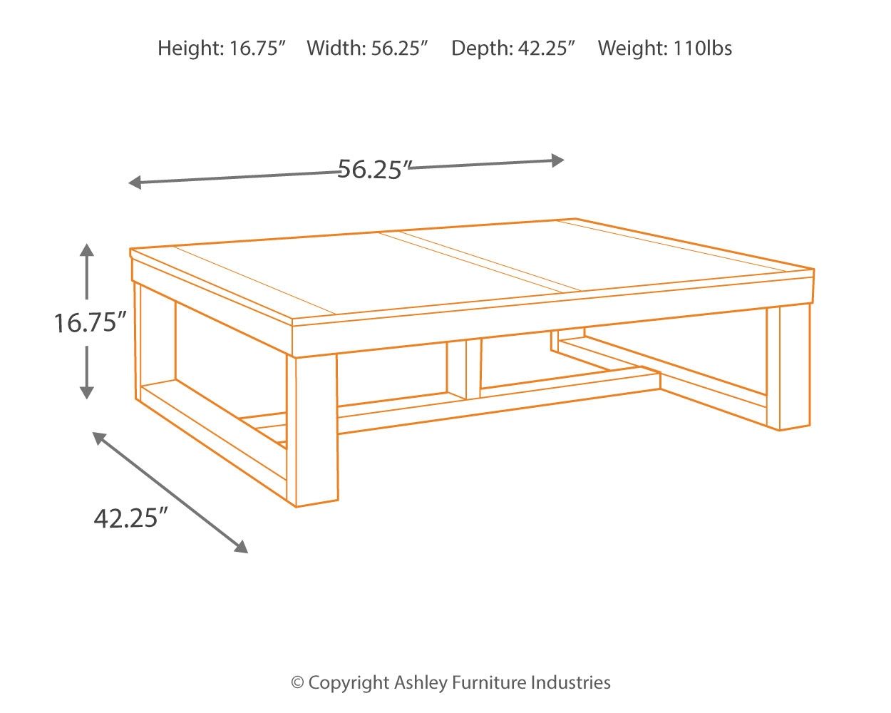 Watson - Dark Brown - Rectangular Cocktail Table