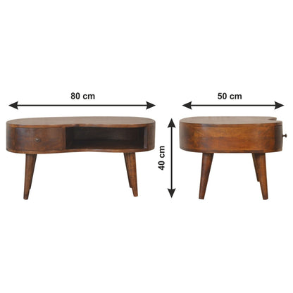 Wave Coffee Table With 1 Drawer