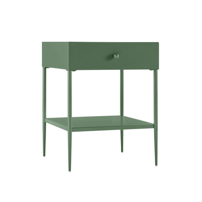 Colette - 1 Drawer Nightstand With Bottom Shelf - Green