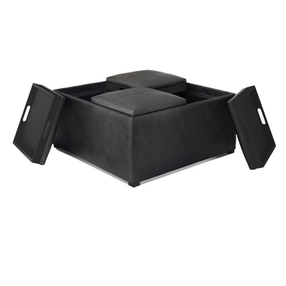 Avalon - Upholstered Square Coffee Table Storage Ottoman