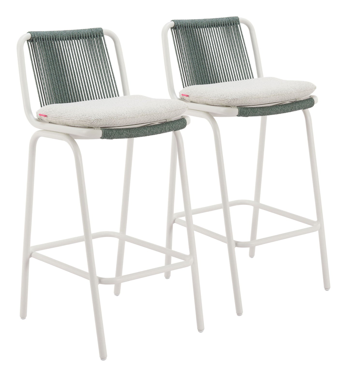 Luft - Outdoor Barstool (Set of 2) - White / Green