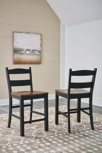 Valebeck - Black / Brown - Barstool (Set of 2)