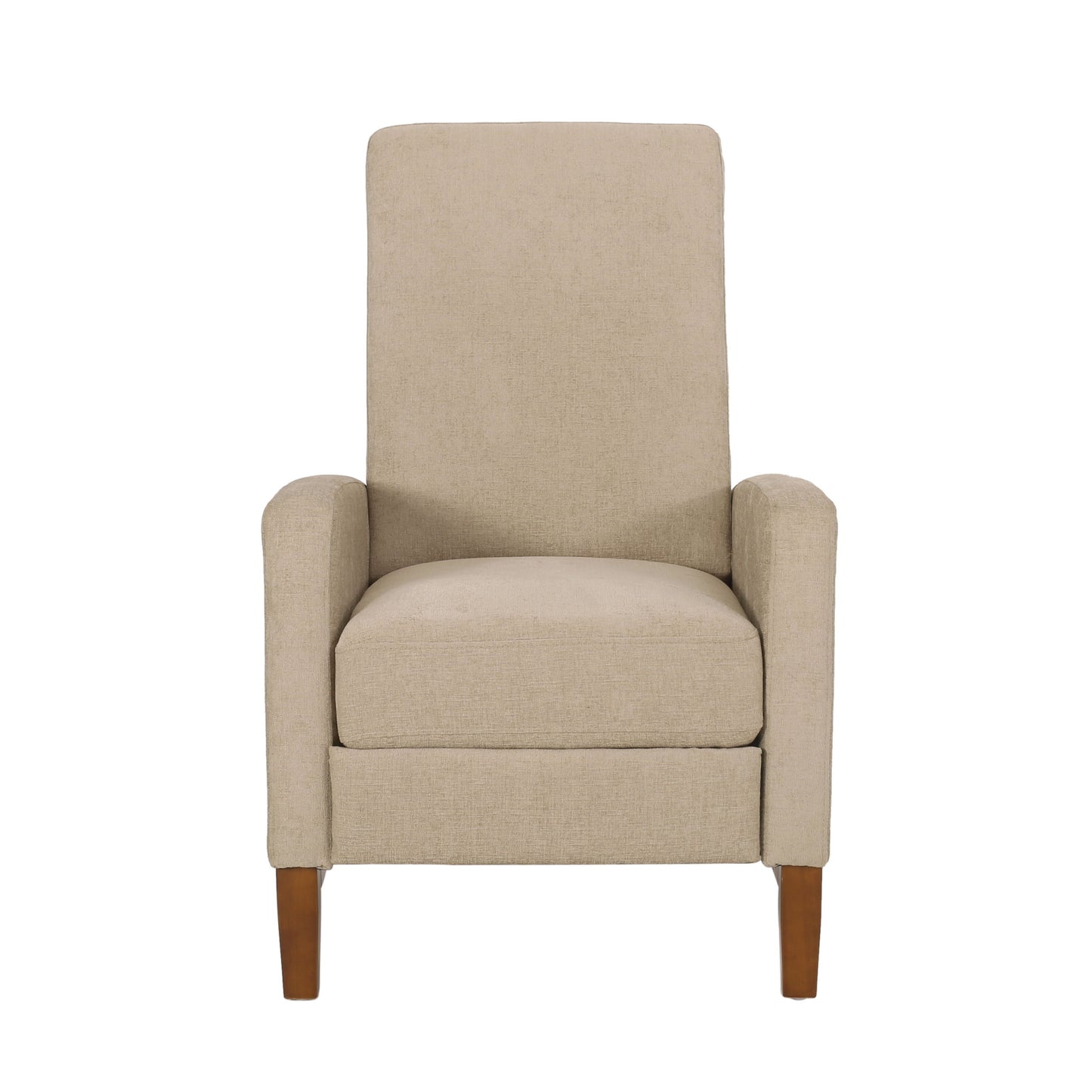 Wide Wood Hand Manual Club Recliner - Sand