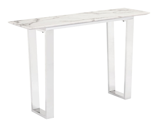 Atlas - Console Table - White / Silver
