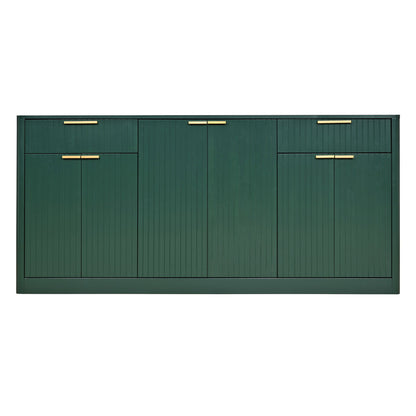 Large Fluted Buffet Sideboard, Wine Bar Storage Cabinet With 6 Doors & 2 Drawers