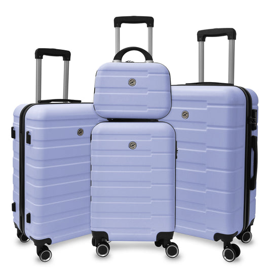 4 Piece Hard Shell Luggage Set, Carry On Suitcase With Spinner Wheels, Family Luggage Set