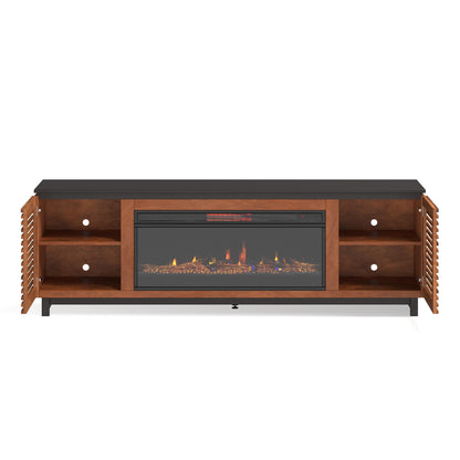 Graceland - Fireplace TV Stand Console For TVs Up To 100" - Black, Bourbon