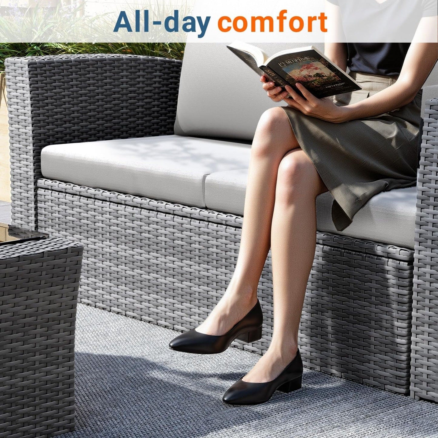 Modern Patio Set With Table And Cushions