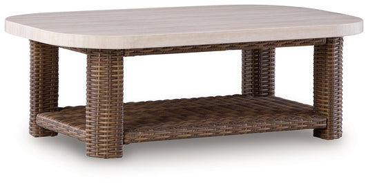 Angel Island - Rectangular Cocktail Table - Beige / Brown