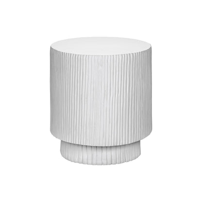 Round Accent Table, Indoor Outdoor - White