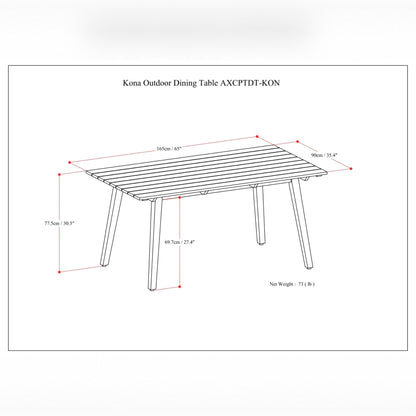 Kona - Outdoor Dining Table - Light Teak