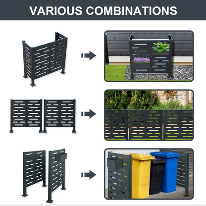 Air Conditioner Fence For Outdoor Units, Metal Privacy Fence Cover, Perfect To Conceal Air Conditioning Units, 3 Fence Panel