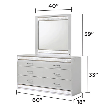 Glam - Mirror & LED Lighting (Includes Mirror Only) - White