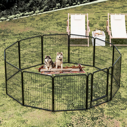 Heavy Duty Metal Playpen With Door, Dog Fence Pet Exercise Pen For Outdoor, Indoor