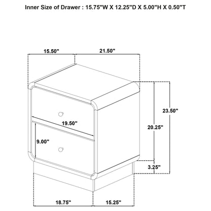 Burton - 2 Drawer Nightstand - Black