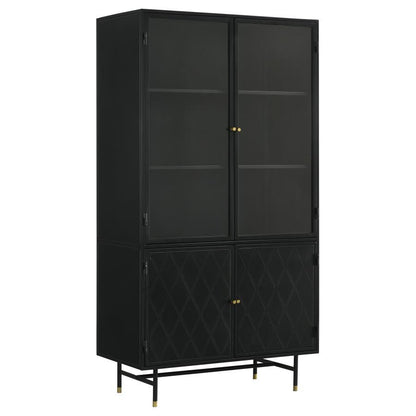 Santiago - 4 Door Metal Tall Storage Cabinet - Matte Black