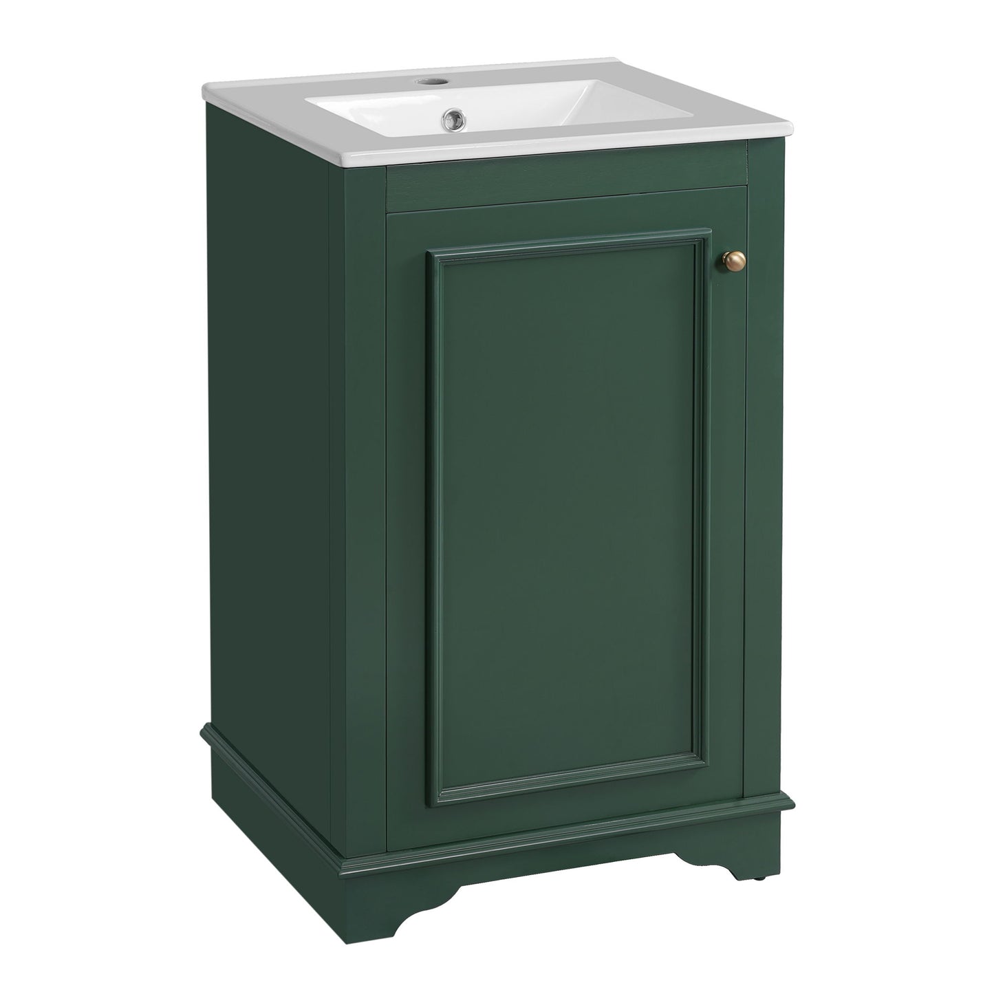 Bathroom Vanity With Sink, Freestanding Single Cabinet Set, Soft Close Door, Adjustable Shelf