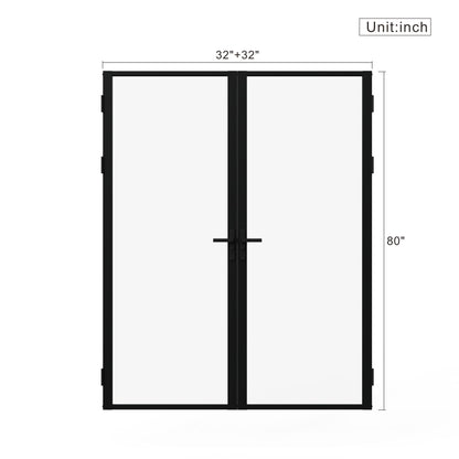 Door Slab Frame Door For Closet Pantry - Black