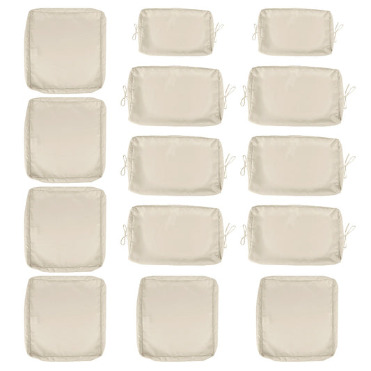 Cushion Covers For 7 Piece Wicker Sectional Sofa, 14 Pack Seat And Back Slipcovers With Zipper
