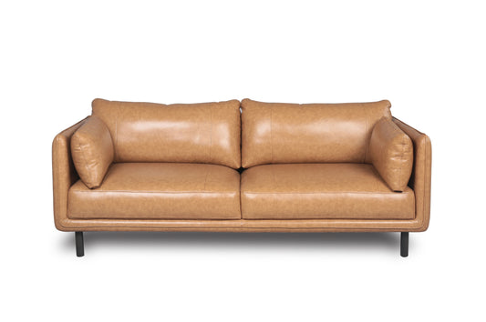 Modern Leather Sofa - Camel