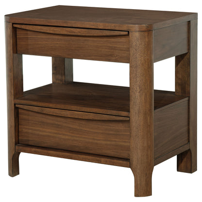 Maderia - 2-Drawer Nightstand Bedside Table - Walnut