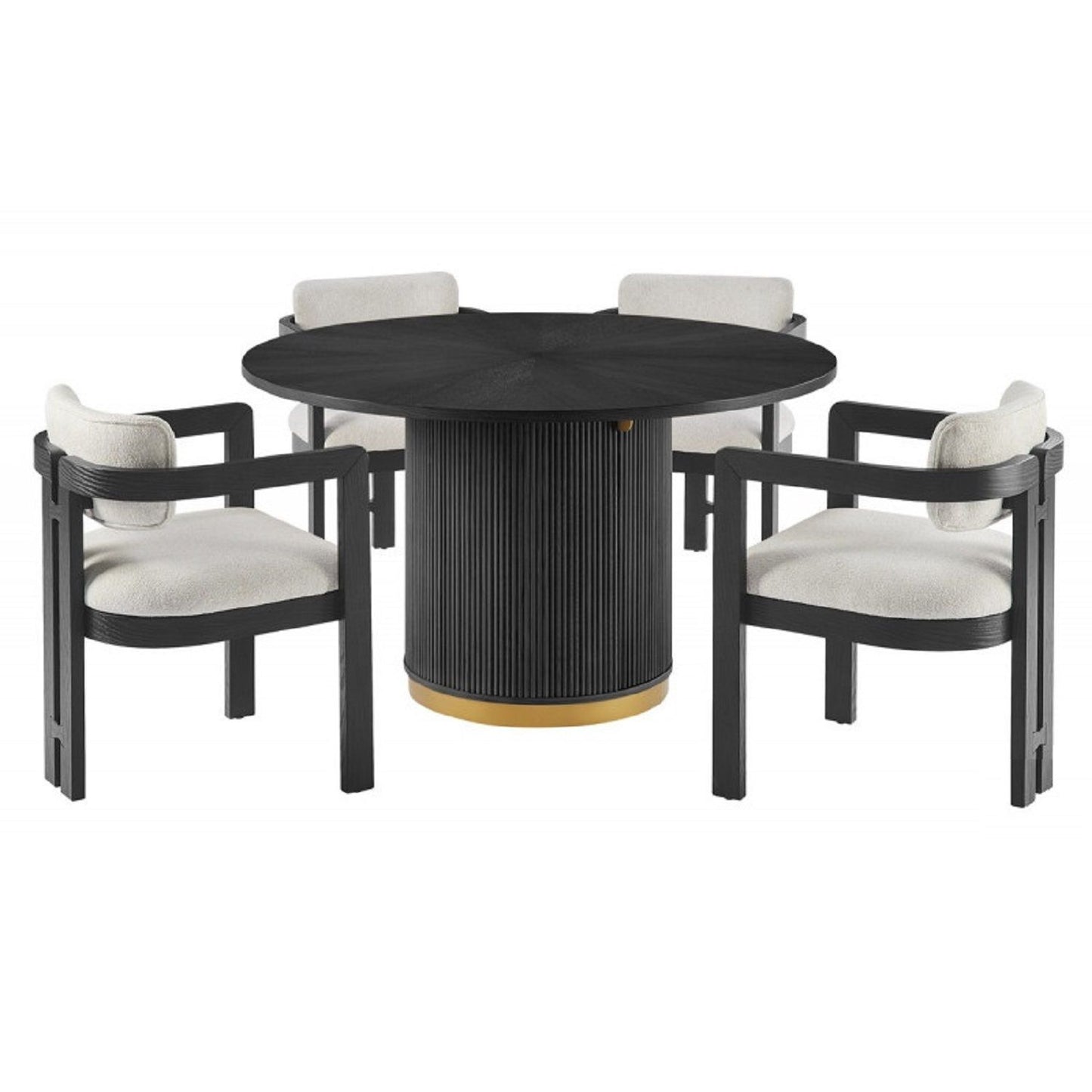 Upholstered Dining Armchair - Black