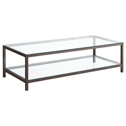 Natasha - 1 Shelf Coffee Table - Nickel