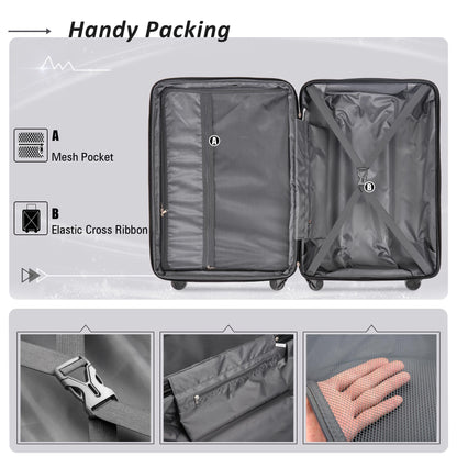 Expanable Spinner Wheel 2 Piece Luggage Set ABS Lightweight Suitcase With Tsa Lock 20" / 24"