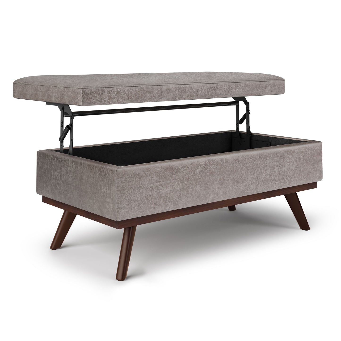 Owen - Lift Top Large Coffee Table Storage Ottoman, Mid Century Style