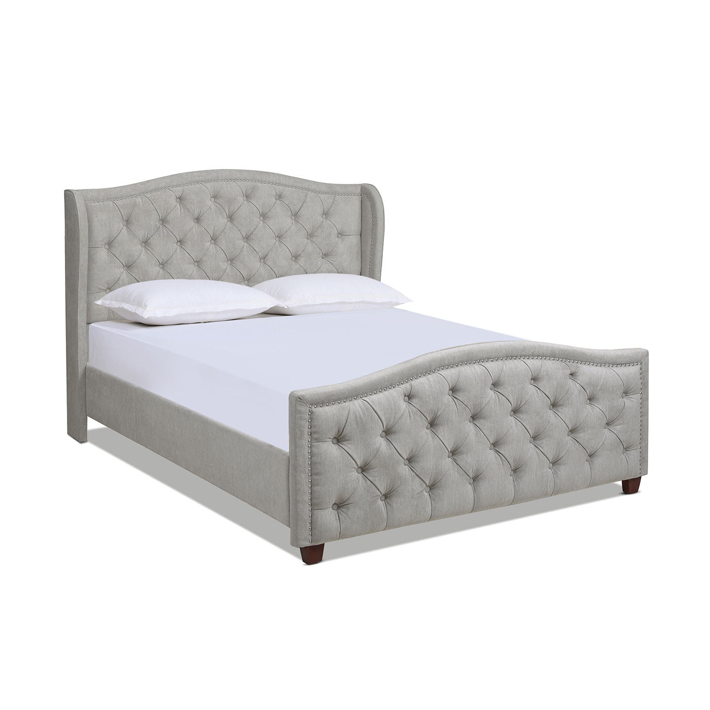 Fontana - Queen Wingback Upholstered Platform Bed Frame