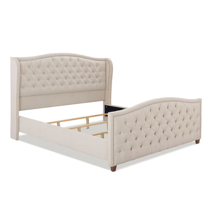 Marcella - Upholstered Shelter Headboard Bed Set