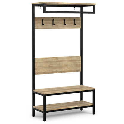 Westmont - Entryway Hall Tree Bench - Natural