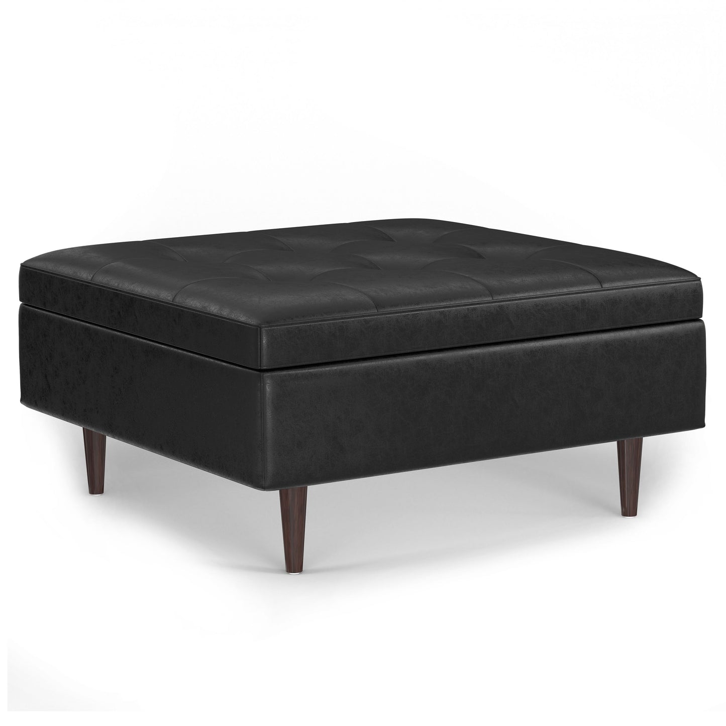 Shay - Large Square Coffee Table Storage Ottoman Mid-Century Style