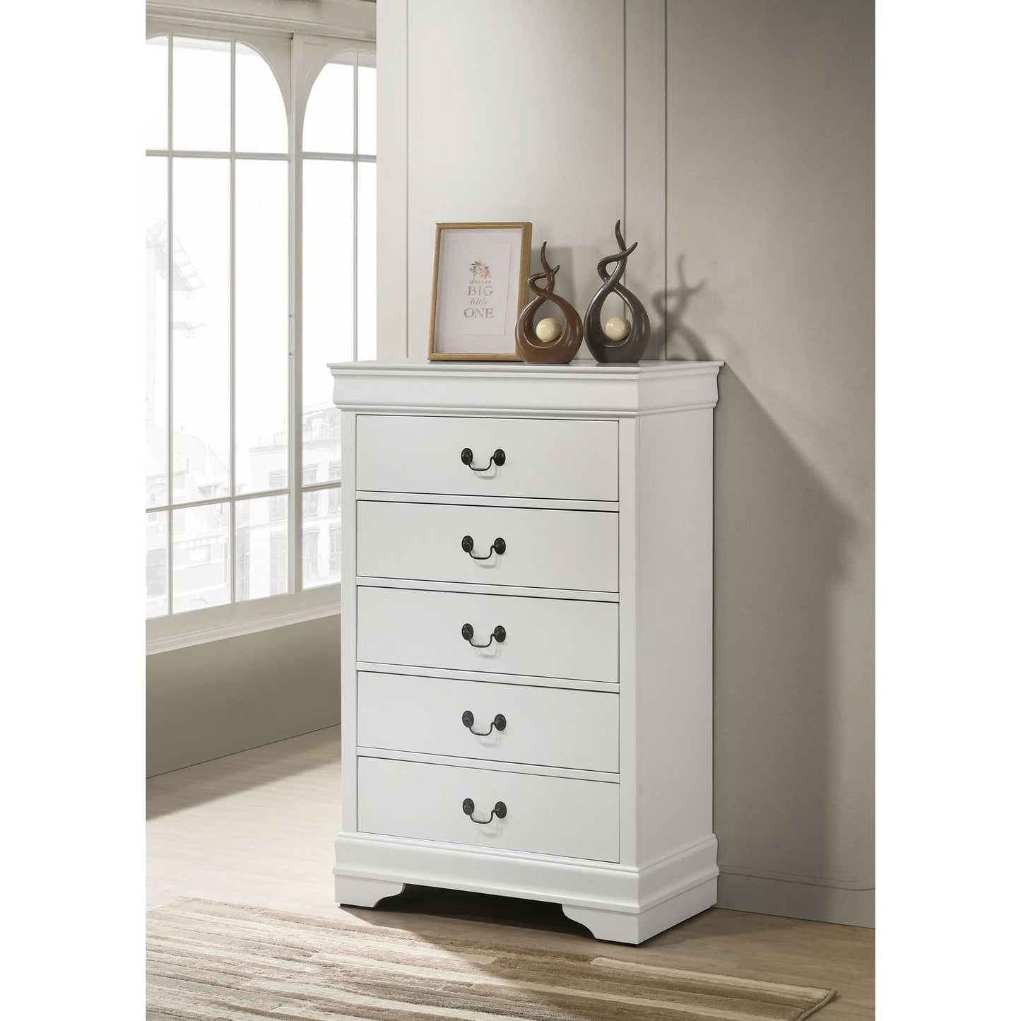 5 Drawer Bedroom Chest - White