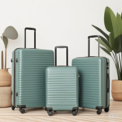 3 Piece Luggage Sets Lightweight Suitcase With Two Hooks, Spinner Wheels, Tsa Lock