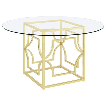 Starlight - Round Glass Top Metal Dining Table