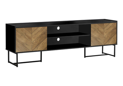 TV Stand, Console, Media Entertainment Center, Storage Cabinet, Modern - Black